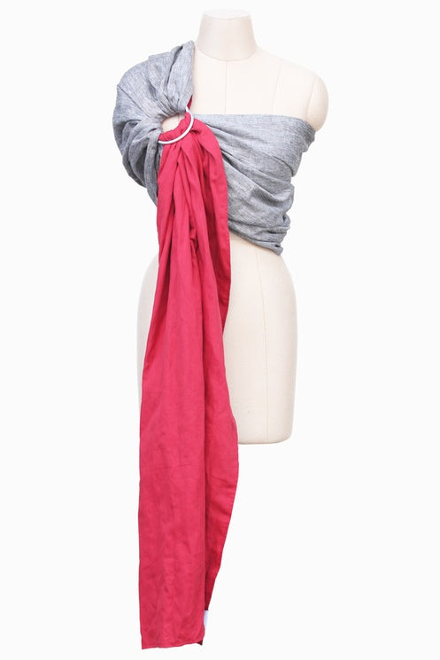 Soul Double Layer Linen Ring Sling - SALE-Ring Slings-Soul Slings-Crimson Chambray - Soul ring sling-Koala Slings - FREE, fast UK shipping