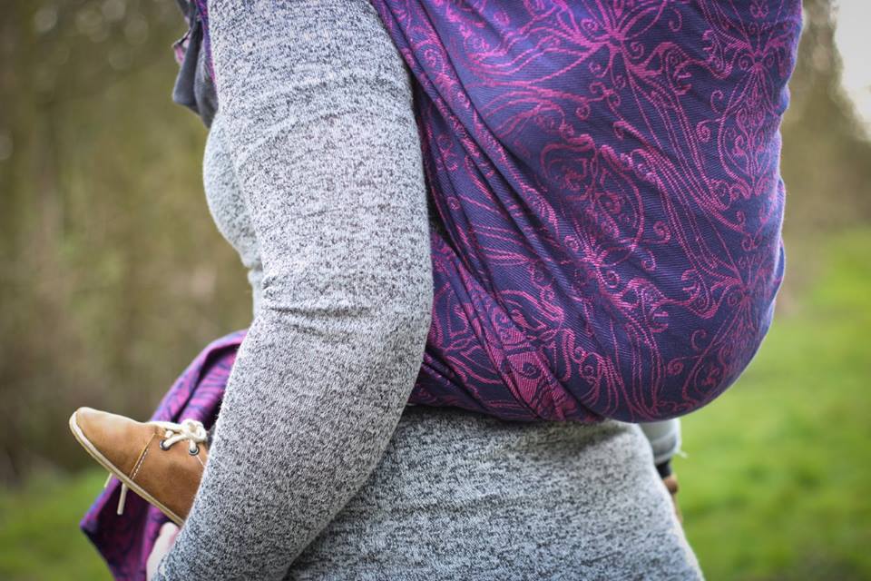 Yaro Elvish cotton Woven Wraps - SALE-Woven Wraps-Yaro Slings-Yaro Elvish Navy Rose-Size 3 (3.2 metres)-Koala Slings - FREE, fast UK shipping