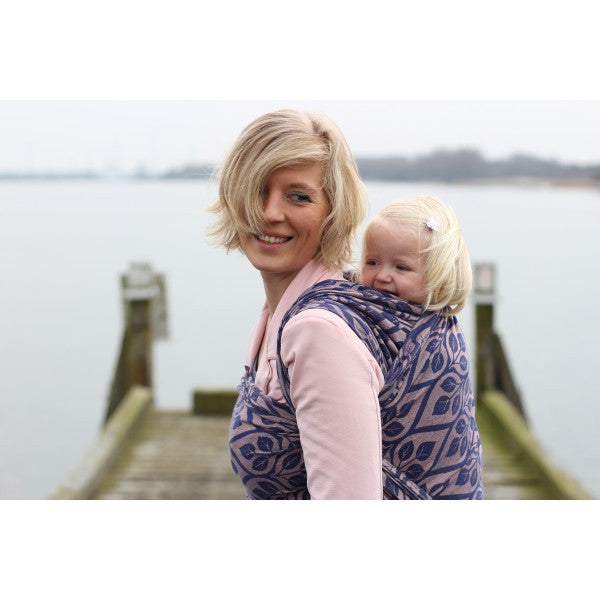 Yaro Woven Wraps - cotton La Vita-Woven Wraps-Yaro Slings-Yaro La Vita Navy Salmon-Size 2 (2.6m)-Koala Slings - FREE, fast UK shipping