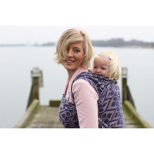 Yaro Woven Wraps - cotton La Vita-Woven Wraps-Yaro Slings-Yaro La Vita Navy Salmon-Size 2 (2.6m)-Koala Slings - FREE, fast UK shipping