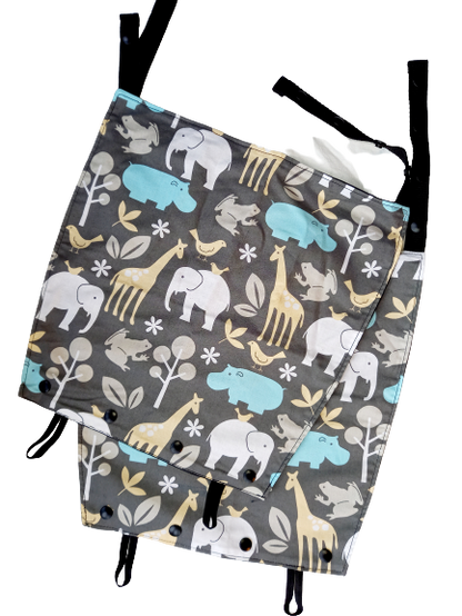 TwinGo Twin Baby Carrier Customised Limited Edition Sleep Hood-Accessories-KahuBaby-Charcoal Zoology TwinGo Carrier hood (pair)-Koala Slings - FREE, fast UK shipping