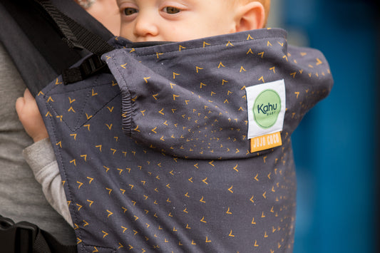 KahuBaby Carrier - Jojo Coco Design - Charcoal Flocking Bird-Buckled carriers-KahuBaby-Koala Slings - FREE, fast UK shipping