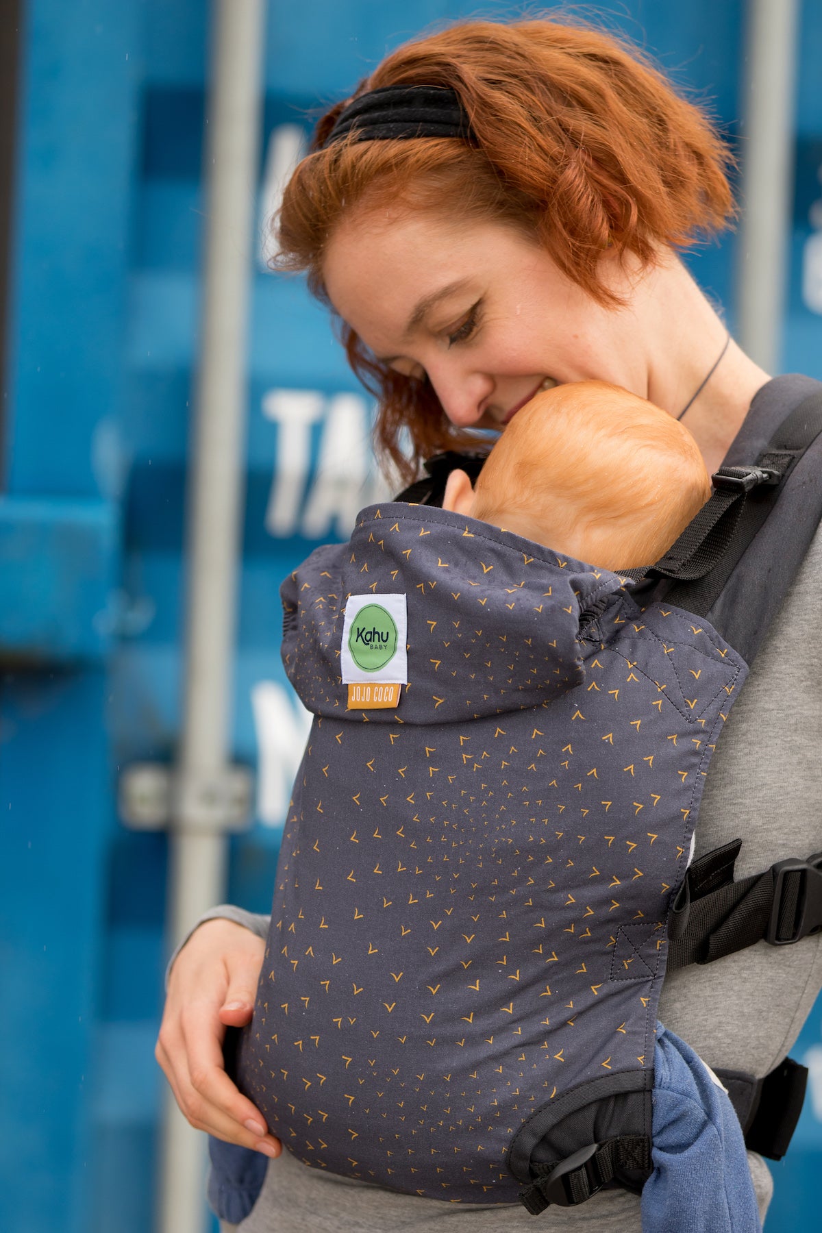 KahuBaby Carrier - Jojo Coco Design - Charcoal Flocking Bird-Buckled carriers-KahuBaby-Koala Slings - FREE, fast UK shipping