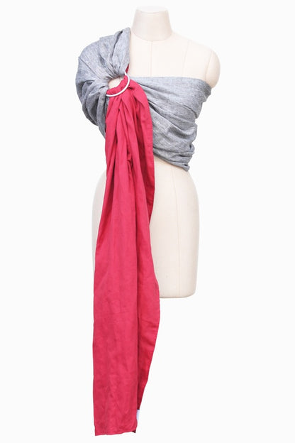 Soul Double Layer Linen Ring Sling - SALE-Ring Slings-Soul Slings-Crimson Chambray - Soul ring sling-Koala Slings - FREE, fast UK shipping