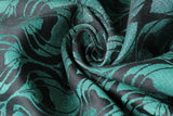 Yaro Woven Wraps - linen-Woven Wraps-Yaro Slings-La Fleur Aqua Green-Black Linen-Size 2 (2.6m)-Koala Slings - FREE, fast UK shipping