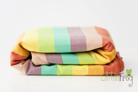 Little Frog Woven Wraps - cotton SALE-Woven Wraps-Little Frog-Sunny Labradorite-Size 3 (3.2m)-Koala Slings - FREE, fast UK shipping