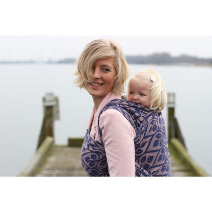 Yaro Woven Wraps - cotton La Vita-Woven Wraps-Yaro Slings-Yaro La Vita Navy Salmon-Size 2 (2.6m)-Koala Slings - FREE, fast UK shipping